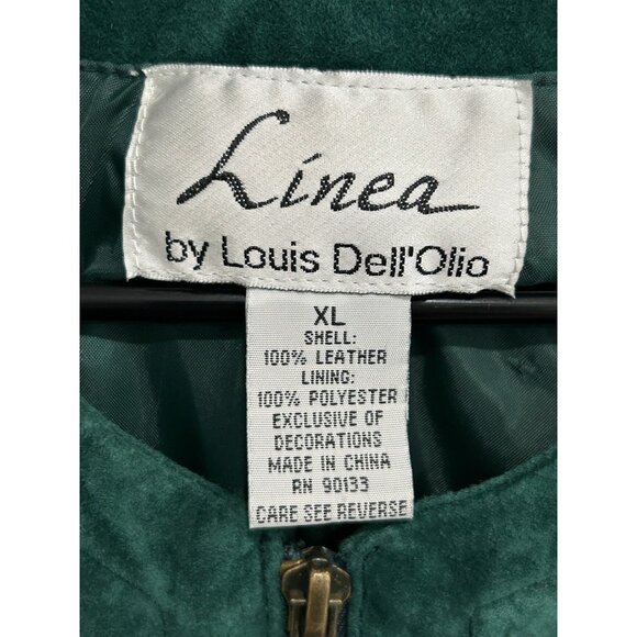 Linea By Louis DellOlio Size XL Teal Suede Embellished Jacket Zipper Pockets - Picture 5 of 11